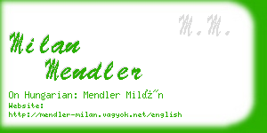 milan mendler business card